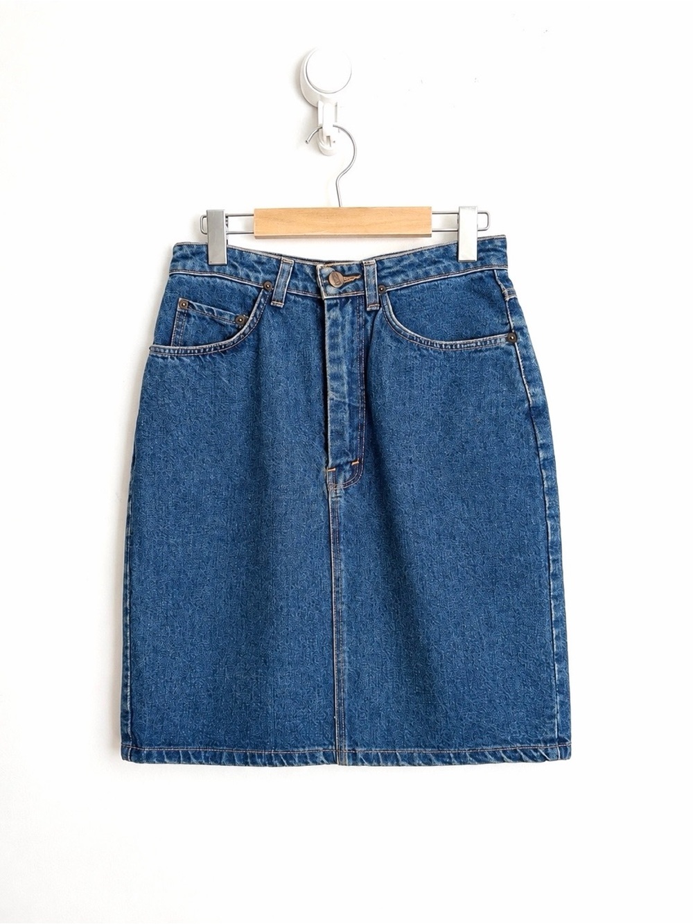 Vintage 90s Ikeda Tokyo Denim Pencil Skirt Minimalist Streetwear S